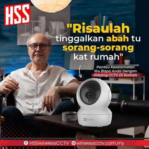 Poster warga emas bersendirian di rumah