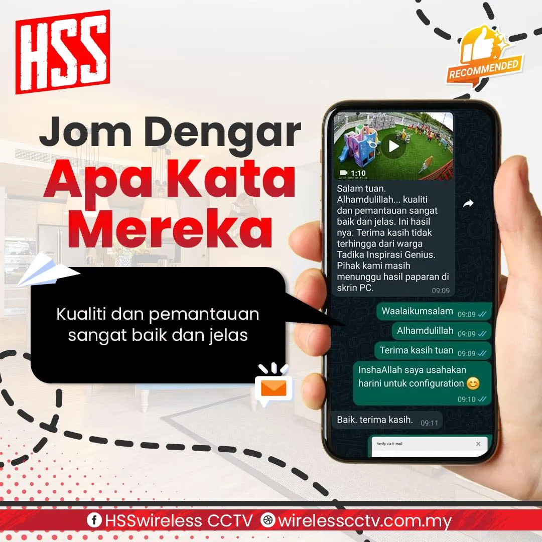 Poster ulasan pelanggan melalui WhatsApp